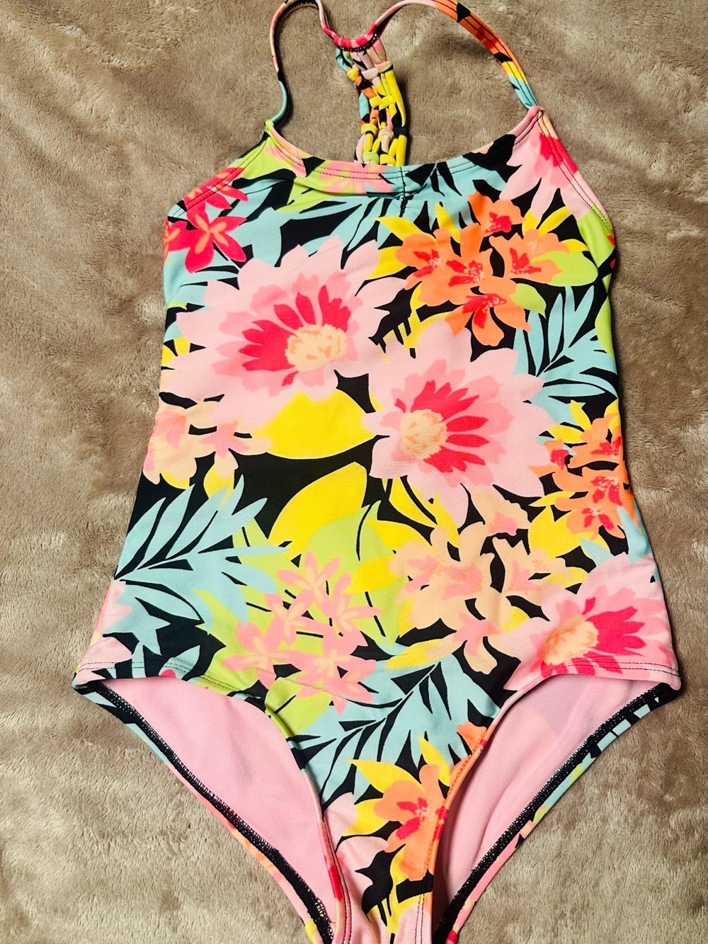 art class Pink Multi Floral One-Piece Swimsuit for Kids